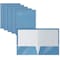 Better Office Products 2 Pocket Glossy Laminated Paper Folders Portfolio Letter Size, Light Blue, 25PK 80186 - alternate 1